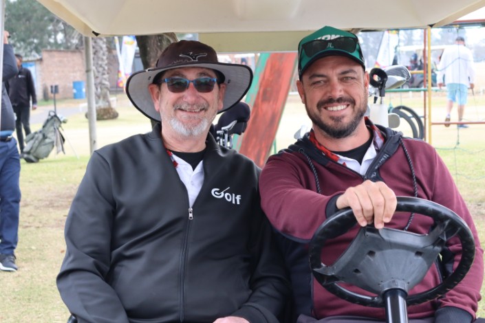 A group of golfers are photographed at the Newcastle golf Club.