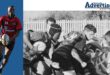 A large image of two rugby teams during a scrum. One image of one rugby player in action.