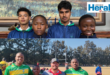 Two images of hockey boys and young rugby players from Vryheid High School.