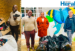 An image of Zakhele Xulu, Nkosingiphile Xulu and Inkululeko Children's Home manager as the Zakhele Foundation hand over clothing donation.