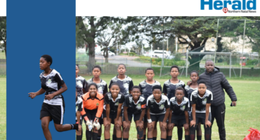 An image of Andiswa Shoba from Vryheid who now plays for Durban Ladies FC and is a prolific goal scorer. She is determined to play ladies football despite financial struggles.