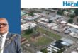 Image of an aerial photo of Vryheid with Mayor Mkhwanazi as inset.