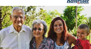 A photo of Dave with his wife Brenda, granddaughter Zjizelle and great-grandson Kaleb.