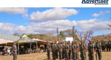 Ezemvelo field rangers participate in a fun game of tug-o-war.