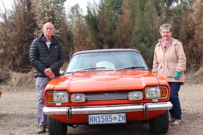 George en tienie Visagie with their 1972 Ford Capri V6.