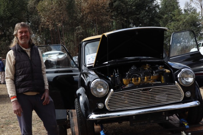 Peter de Bruyn with his 1973 Mini Cooper.