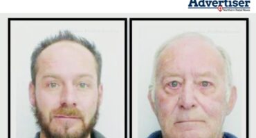 Mug shots of a father and son involved with fraud scams.