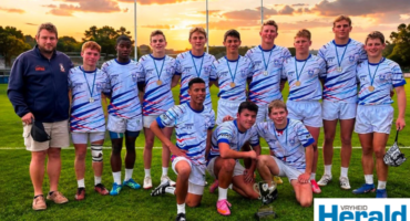 Image of Hoërskool Pionier's under 17 7s rugby players.