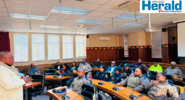 An image of the officials including AbaQulusi Mayor who conducted a crack down on illicit goods and illegal immigrants both in Vryheid and Mondlo.