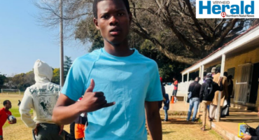 An image of Simphiwe Zwane, a grade 12 learner at KwaNotshelwa who has received an opportunity to join the Stars of Africa Academy, where he will play as a goalkeeper.
