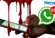Image with WhatsApp icon and phone in hand.
