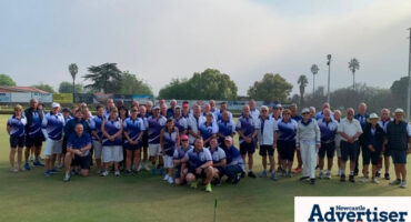 A photo of the Singles participants at Newcastle Bowling Club.