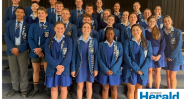 Image of Hoërskool Pionier learners after prefect elections.