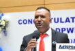 A photo of Public Works HOD, Dr Vish Govender speaking.