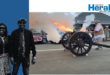 Image of a historic cannon firing.