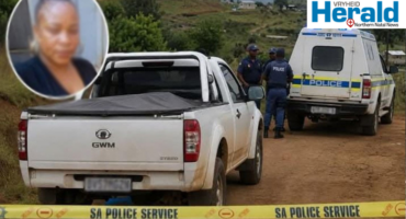 Circle: Thandazile Thwala was allegedly hit on the head with a shifting spanner before being strangled with a rope. It is alleged that the accused murder put her lifeless body in the back of her white bakkie, and covered the body with a tarpaulin.