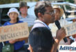Faizel Cassim addresses the crowd ahead of the march.