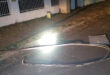 Image of cut municipal power cables in a road.
