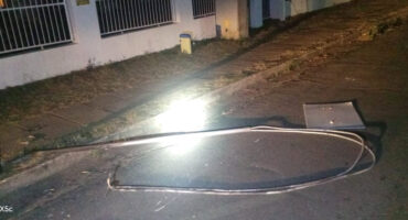 Image of cut municipal power cables in a road.