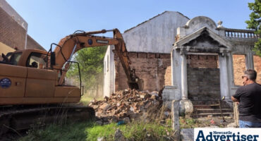The old Masonic Lodge building on harding Street has been demolished.