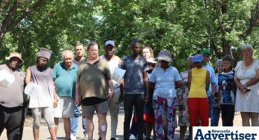 A group photo of residents of Ncandu Park in Newcastle.