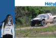 Image of Puck Klaassen and her rally vehicle.