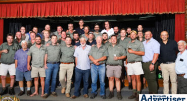 The Newcastle Rapportryers with the Springbok legends.