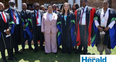 A group image of Deputy Minister Dr Dube-Ncube with Mthashana TVET College officials during the college’s 20th graduation ceremony that took place at Vryheid Campus.