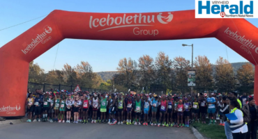 A group image of athletes ready to take part in the Prof.Otty Nxumalo Marathon hosted by Inkamana Athletics Cllub in Vryheid.
