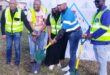 Image of Dannhauser municipal officials holding spades for a sod turning ceremony.