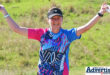 Mardy Conradie shows a thumbs up while doing parkrun in Newcastle.