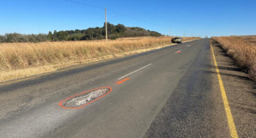 Potholes on the R68.