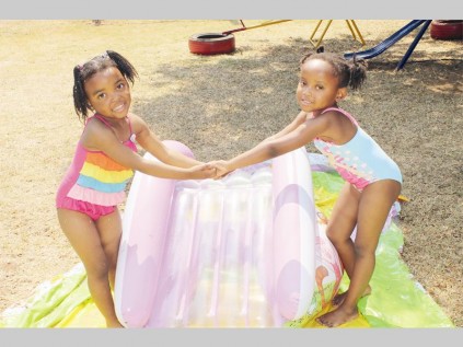 Reitumetse Monnye and Lindile Chuene  at Share Joy Pre-school and Day Care's picnic.