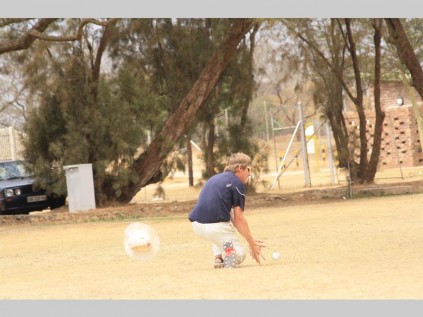 Petri de Kock of Limpopo Impalas T20 team does his bit on the field.