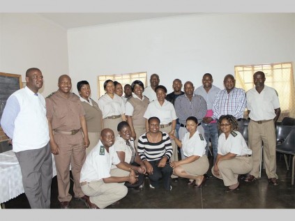 Polokwane Correctional Services team with members of New Life After Prison Community Forum and Mulase Business Enterprise, who donated baby food, nappies and toiletries for the female prisoners.