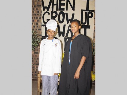 Martin Mojapelo wants to be a chef when he grows up, while Fatima Chiloane wants to be a lawyer.