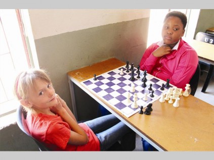 Maria Venter and Fortune Boshomane are both 10 years old and say have been playing chess since they can remember.