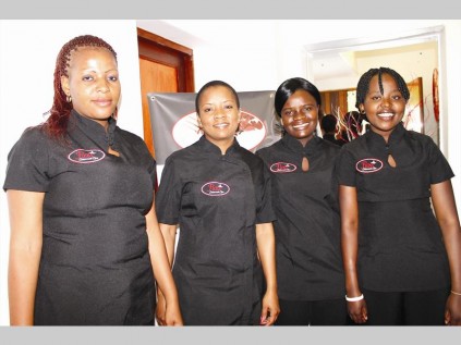 Ready to treat residents and make them look beautiful are the Floss Beauty Salon team:  Chertina Maja, Florence Leboho, Olga Ndlala and Miyelani Malungani.