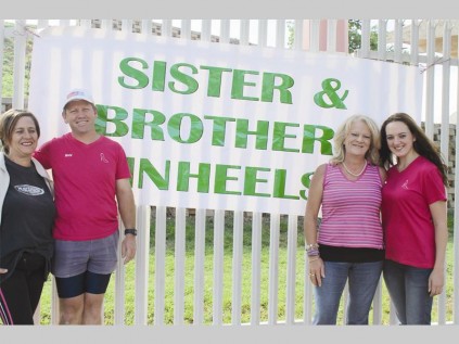 Michelle Fowlds, David Booth, Elsa du Plessis and Lizelle Martens help to organise the Sisters and Brothers in Heels event.