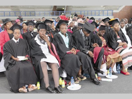 Learners from Grace and Hope LSEN School during their graduation ceremony at the Ngoako Ramatlhodi Indoor Sports Complex.