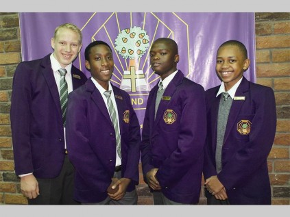Hadashah Learning Centre's 2014 leaders are Mitchell Petzer, Dakalo Mokoditoa, Nkhumishe Maloba and Matthews Rachabedi.