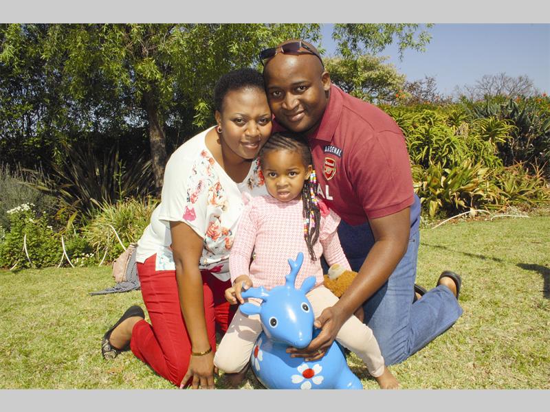 Leo, Nonhlanhla, and Rethabile Ncube enjoy a family day at the Mt Horeb Presbyterian Church fete.