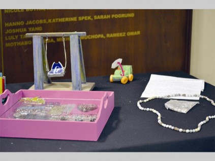 Creative art works and jewellery are on display at Mitchell House's arts and culture extravaganza last Thursday.