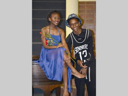 Lebogang Mabitsela and CJ Thema at Mitchell House's arts and culture extravaganza last Thursday.