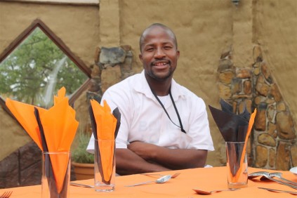 Phillip Thamaga set the table for the tasting