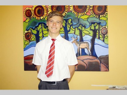 Bernard Büys sê hy is baie trots op homself nadat hy onlangs gegradeer het van 'n pers gordel na  'n bruin gordel in karate.