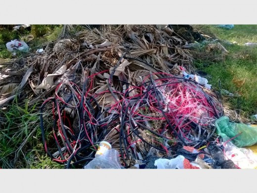 Copper cable thieves are using illegal dumping sites in Polokwane to extract the copper by setting the cables alight.