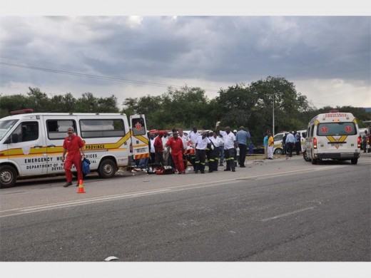 The minibus driver had to be extricated from the vehicle.