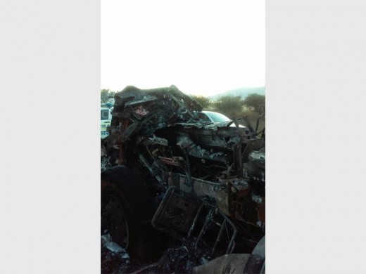 The truck that was set alight dissatisfied residents of Mzombane village last week.