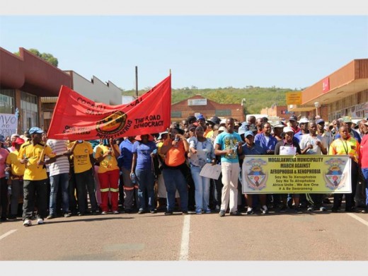 More than 10 civil society organisations and the community march against xenophobia.